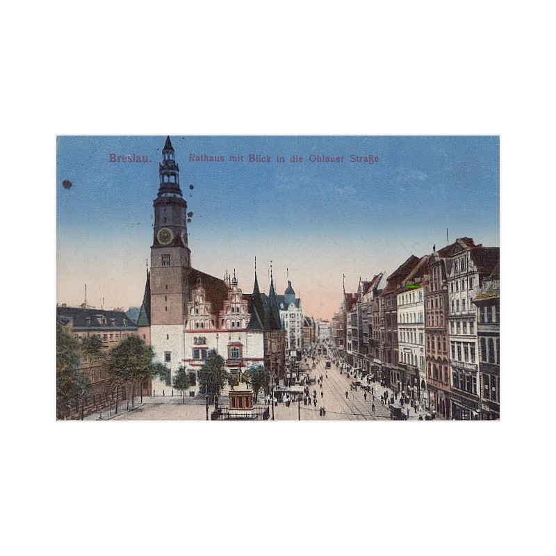 Breslau. Rathaus mit Blick in die Ohlauer Straße