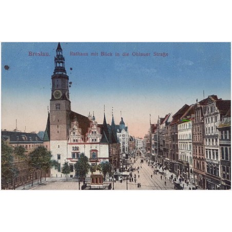 Breslau. Rathaus mit Blick in die Ohlauer Straße