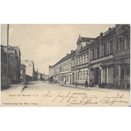 Gruss aus Neusalz a. O. Bahnhofstrasse