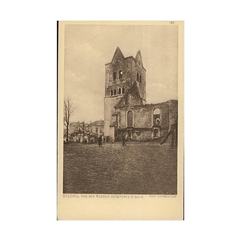 135 Soldau, von den russen zerstörte Kirche. Phot. Kühlewindt