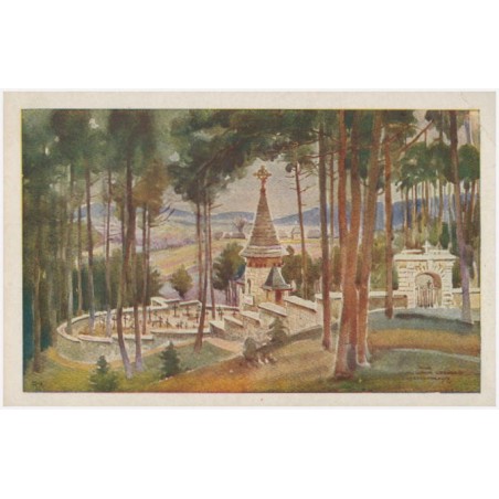 Kriegerfriedhof in Leszczyna. Entw. von Oberl. Franz Stark - Gemalt von Lt. Henrich Uziemblo [...]