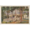 Kriegerfriedhof in Leszczyna. Entw. von Oberl. Franz Stark - Gemalt von Lt. Henrich Uziemblo [...]