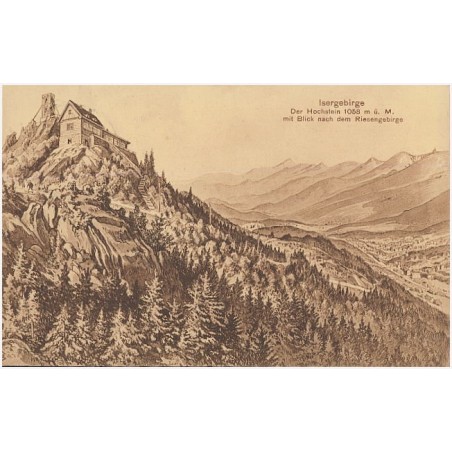 Isergebirge. Der Hochstein 1058 m ü. M. mit Blick nach dem Riesengebirge