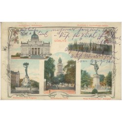 Görlitz. Oberlausitzer Ruhmeshalle. Musikhalle u. Reichenberger Brücke. Kunstbrunnen am Postplatz. Reichenbacher-Turm. Prinz Fri