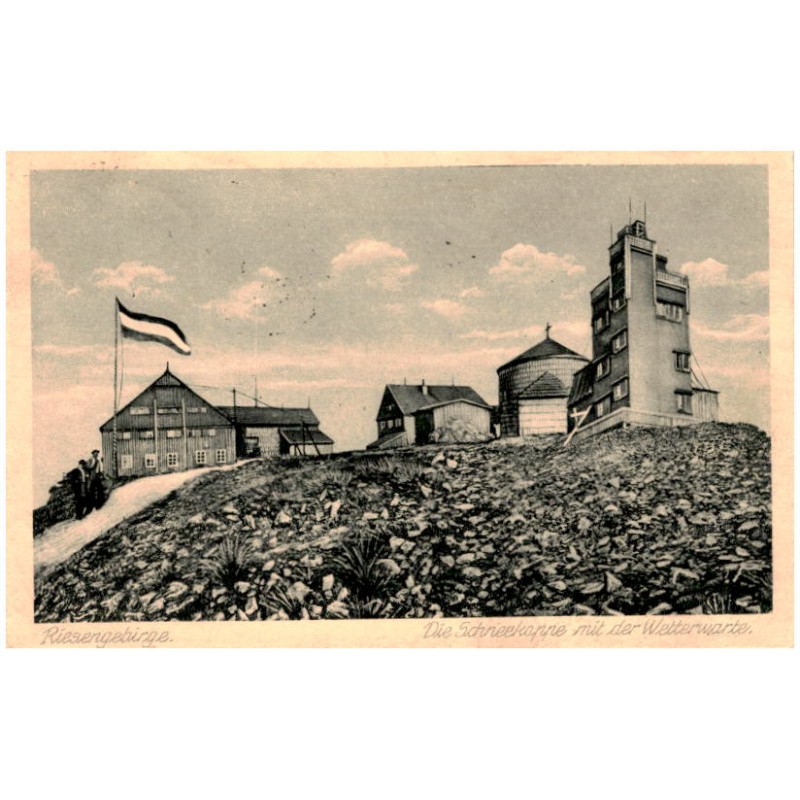 Riesengebirge. Die Schneekoppe mit der Wetterwarte.