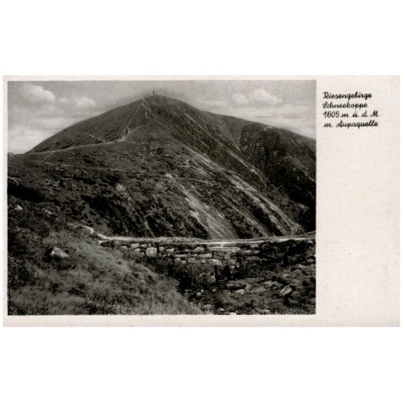 Riesengebirge. Schneekoppe 1605 m ü. d. M. m. Aupaquelle