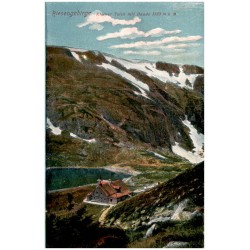 Riesengebirge. Kleiner Teich mit Baude 1183 m ü. M.