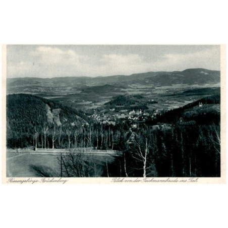 Riesengebirge, Brückenberg. Blick von der Teichmannbaude ins Tal.