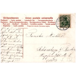 Gruss aus Priebus. Heinze & Co. Totalansicht. Schlesische Möbelfabrik, Gross u. Co. Hungerturm. Priebuser Papierfabrik. Möbelfab