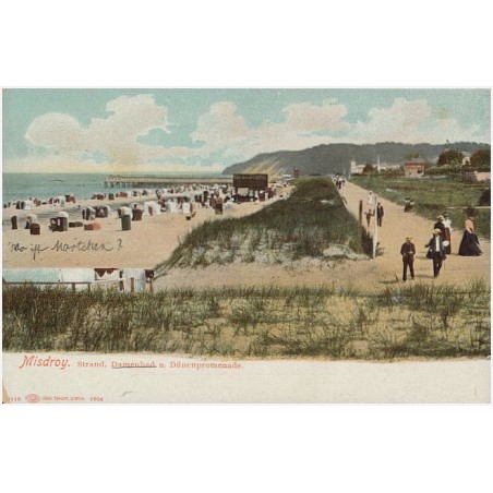Misdroy. Strand, Damenbad u. Dünenpromenade