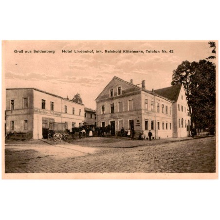 Gruß aus Seidenberg. Hotel Lindenhof, inh. Reinhold Kittelmann, Telefon Nr. 42