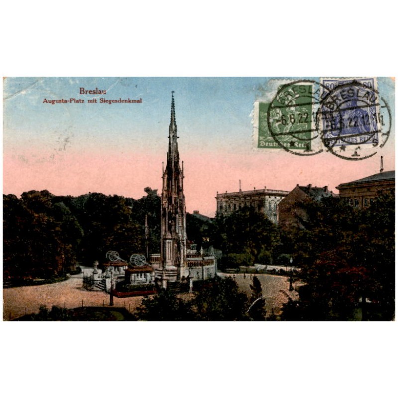 Breslau. Augusta-Platz mit Siegesdenkmal