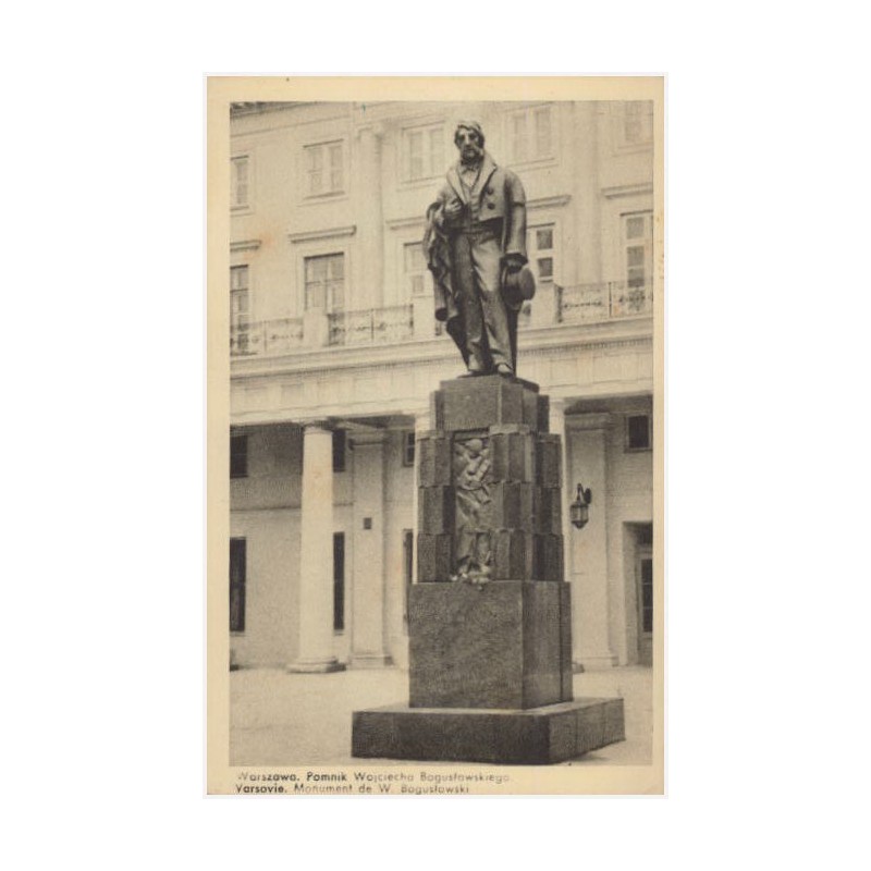 Warszawa. Pomnik Wojciecha Bogusławskiego. Varsovie. Monument de W. Bogusławski