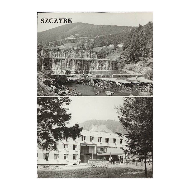 Szczyrk / Rewers: Szczyrk. Wodospad na Żylicy. Dom Wycieczkowy PTTK. fot. J. Korpal, J. Siudecki