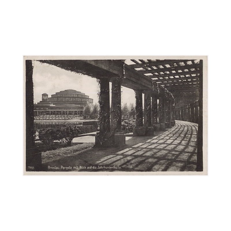 Breslau. Pergola mit Blick auf die Jahrhunderthalle. 3905