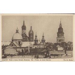 Kraków. Widok z tarasu Związku Młodzieży Ręk. i Przem. na wieże Krakowa. Fot. St. Mucha