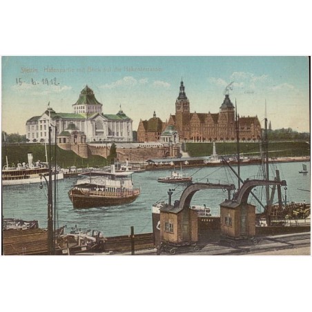 Stettin - Hafenpartie mit Blick auf die Hakenterrasse
