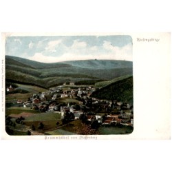 Riesengebirge. Krummhübel vom Pfaffenberg / Rewers: Es Grüsset viele Tausendmal der Herr der Berge Rübezahl.