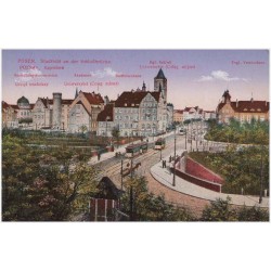 Posen. Stadtbild an der Schloβbrücke. Poznań. Kaponiera. Kgl. Schloβ. Uniwersytet (Coleg majon). Evgl. Vereinshaus. Ansiedelungs