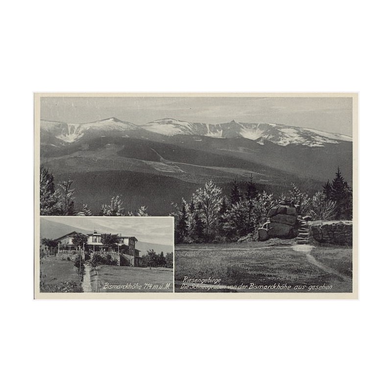 Riesengebirge. Die Schneegruben Bismarckhöhe aus gesehen. Bismarckhöhe 714 m.ü.M