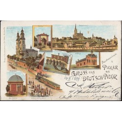 Pozdrowienie z Niem. Piekar G./S. Gruss aus Deutsch-Piekar. Marienkirche. Ostthor. Brama wschodnia. Kalwarienberg. Abendmahl. Wi
