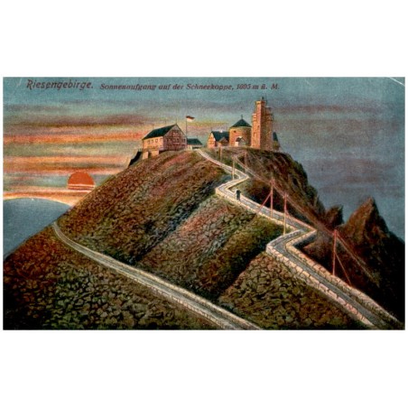 Riesengebirge. Sonnenaufgang auf der Schneekoppe, 1605 m ü. M.