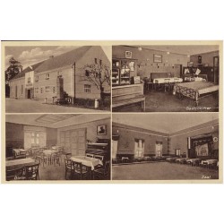 Waldau, O/L. Gerichtskretscham, Besitzer Erwin Göldner Telefon 58. Gastzimmer. Diele. Saal