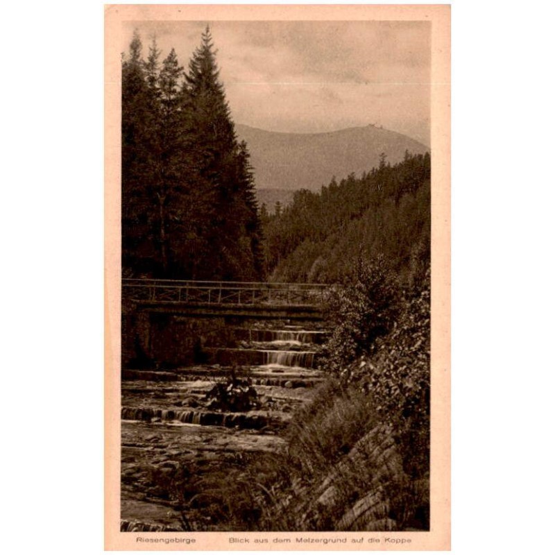 Riesengebirge. Blick aus dem Melzergrund auf die Koppe