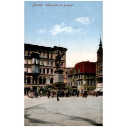 Breslau. Blücherplatz mit Denkmal.