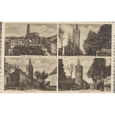 Paczków. Rynek i kościół Św. Jana. Brama Wrocławska. Mury obronne. Brama Nyska