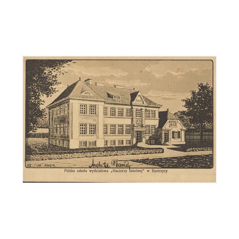 Polska szkoła wydziałowa "Macierzy szkolnej" w Bystrzycy 12./08.1923 Arch. Ed. David