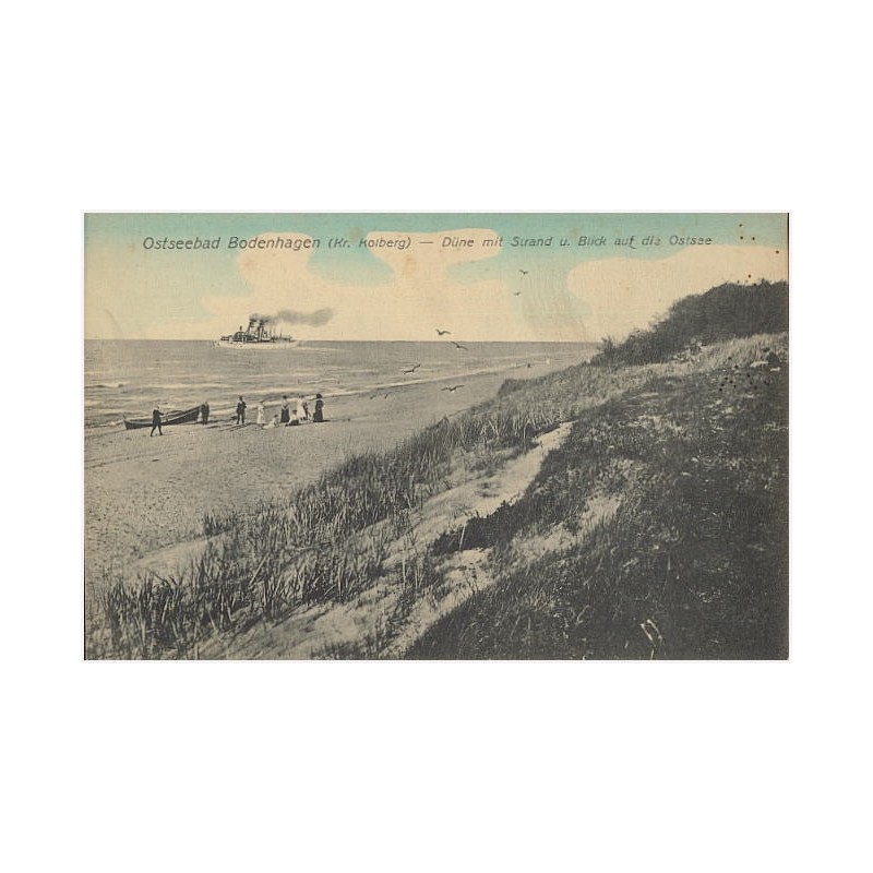 Ostseebad Bodenhagen (Kr. Kolberg) - Düne mit Strand u. Blick auf die Ostsee