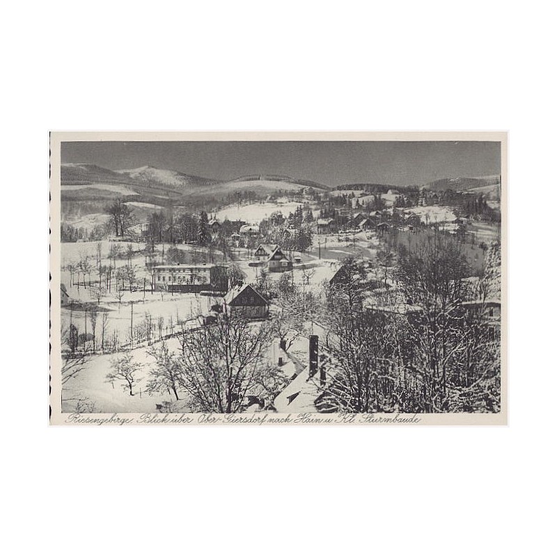Riesengebirge. Blick über Ober Giersdorf nach Hain u. Kl. Sturmbaude