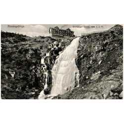 Riesengebirge. Elbfall mit Baude, 1284 m ü. M.