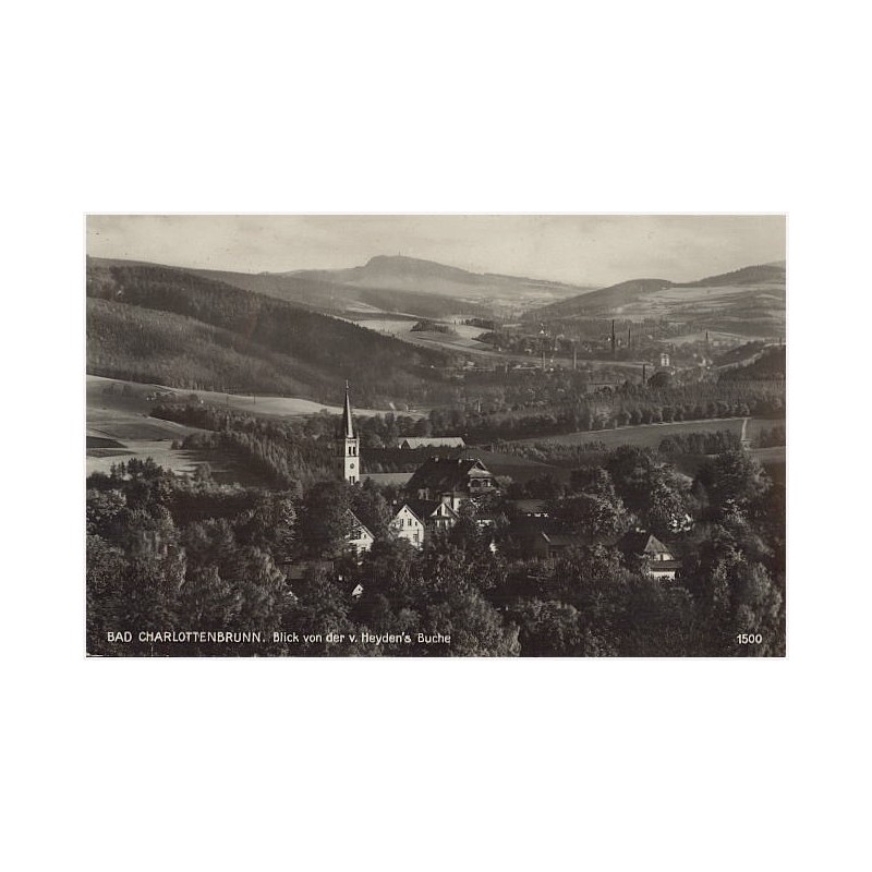 Bad Charlottenbrunn. Blick von der v. Heyden's Buche 1500