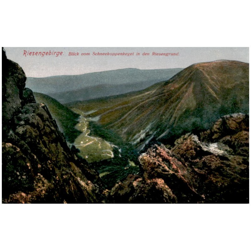 Riesengebirge. Blick vom Schneekoppenkegel in den Riesengrund.