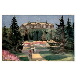 Lázne Tatranská Lomnica dľa orig. E. Kosy. Grandhotel Praha komfortne zariadený. Pre zimné športy ma dokonca zvlaštnu lanovu drá