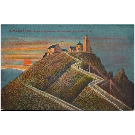 Riesengebirge. Sonnenaufgang auf der Schneekoppe, 1605 m ü. M