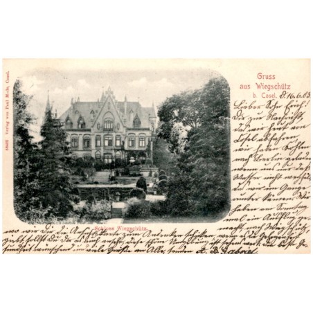 Gruss aus Wiegschütz b. Cosel. Schloss Wiegschütz.
