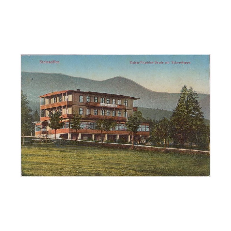 Steinseiffen. Kaiser-Friedrich-Baude mit Schneekoppe