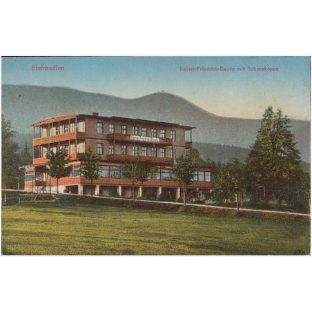 Steinseiffen. Kaiser-Friedrich-Baude mit Schneekoppe