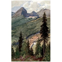 Ot. Štáfl: Tatry. Pohled na hotel "Štrbské Pleso", Solisko, Štrbský štíta Patrii od žel. stanice "Štrba".