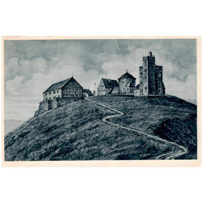 Riesengebirge. Schneekoppenhäuser, 1605 m ü. M. (Diese Karte ist in den Koppenhäusern gekauft. Heinrich Pohl, Schneekoppenwirt)