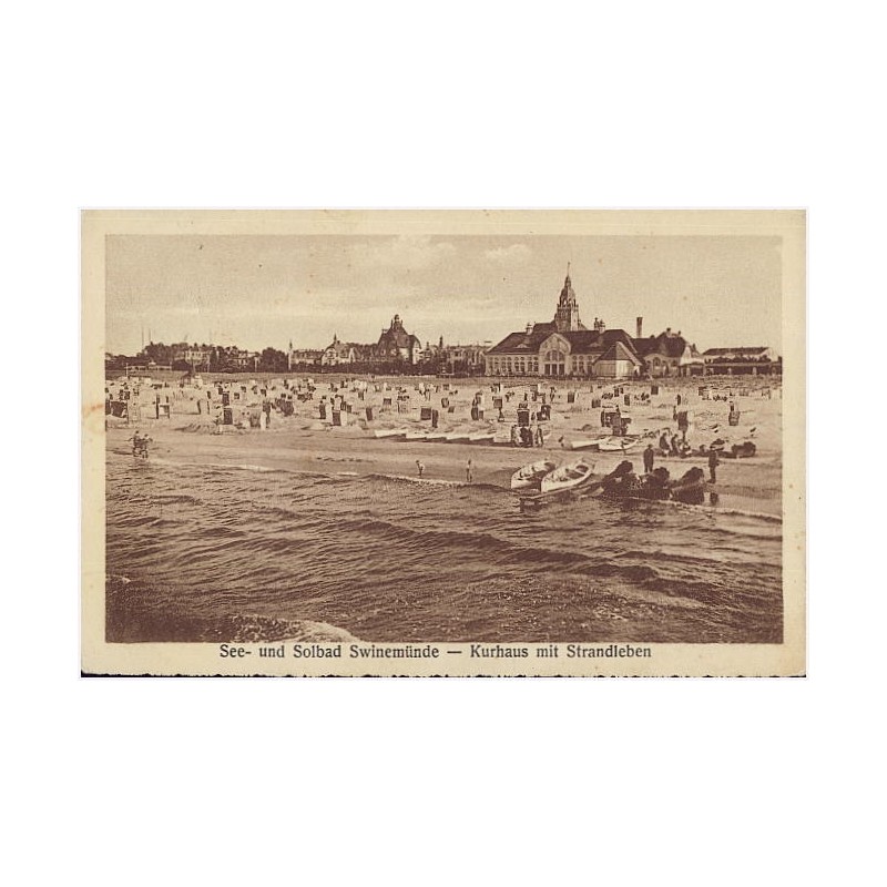 See- und Solbad Swinemünde - Kurhaus mit Strandleben