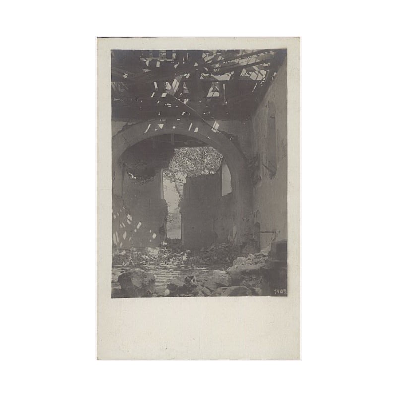 Zerstörte Kirche bei Tarnow. Originalfoto F. J. Mařik, Prag, 1366 - II. 1916. [...]