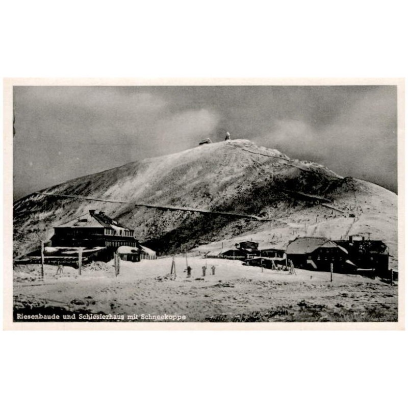 Riesenbaude und Schlesierhaus mit Schneekoppe