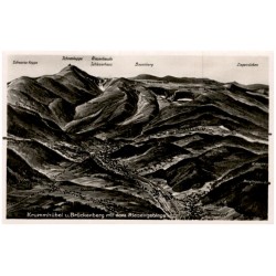 Krummhübel u. Brückenberg mit dem Riesengebirge.