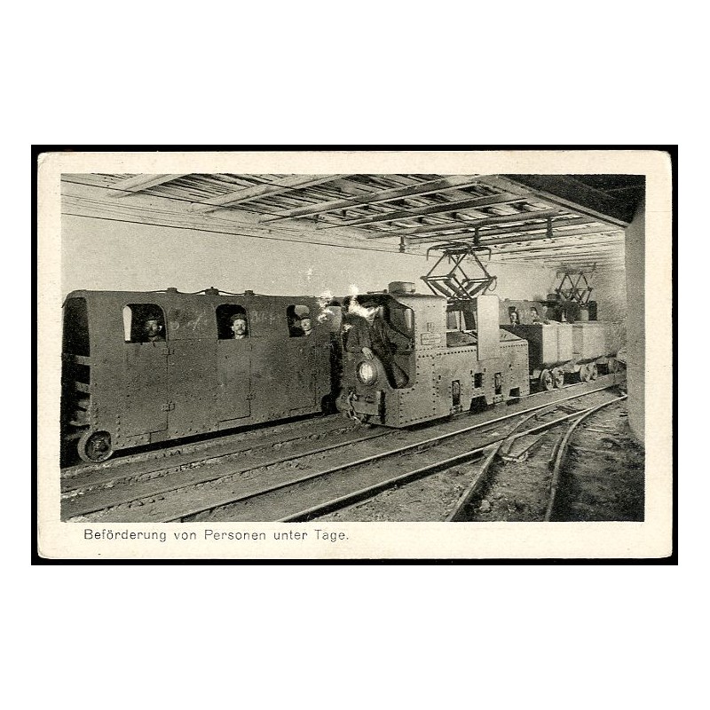 Beförderung von Personen unter Tage. / Kolejka górnicza