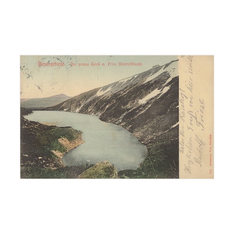 Riesengebirge. Der grosse Teich m. Prinz Heinrichbaude