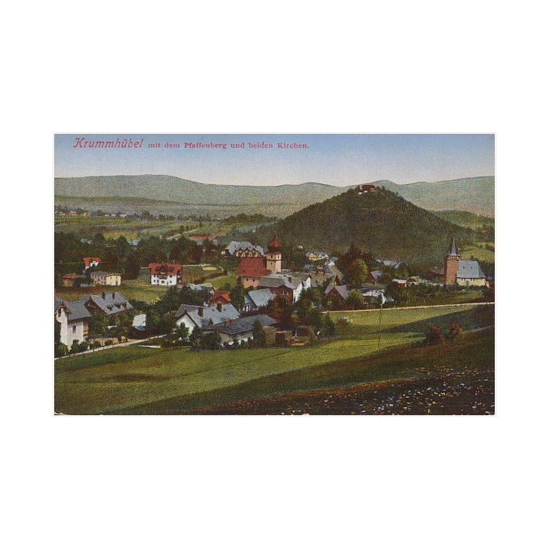Krummhübel mit dem Pfaffenberg und beiden Kirchen